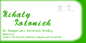mihaly kolonich business card
